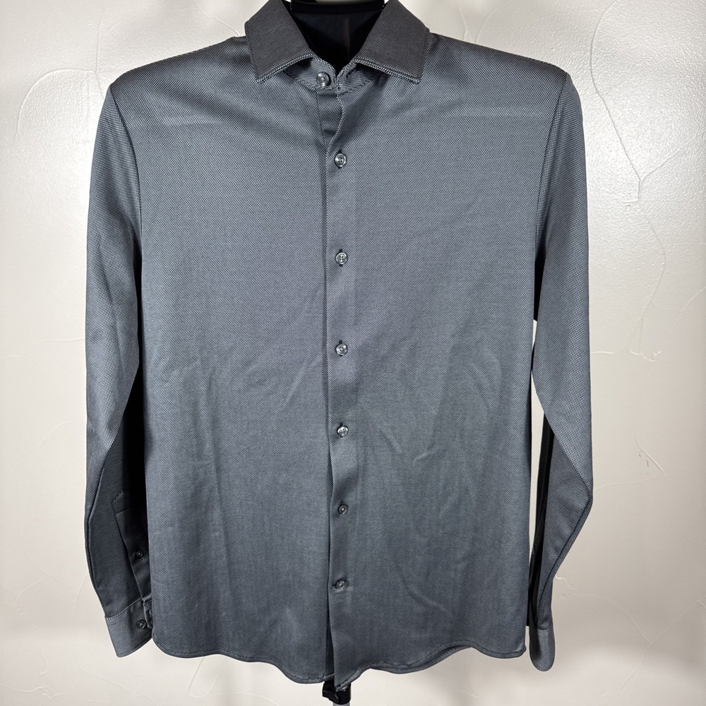 Hart Schaffner Marx Men's Small Long Sleeve Button Down Shirt QUALITY Gray - Picture 1 of 8